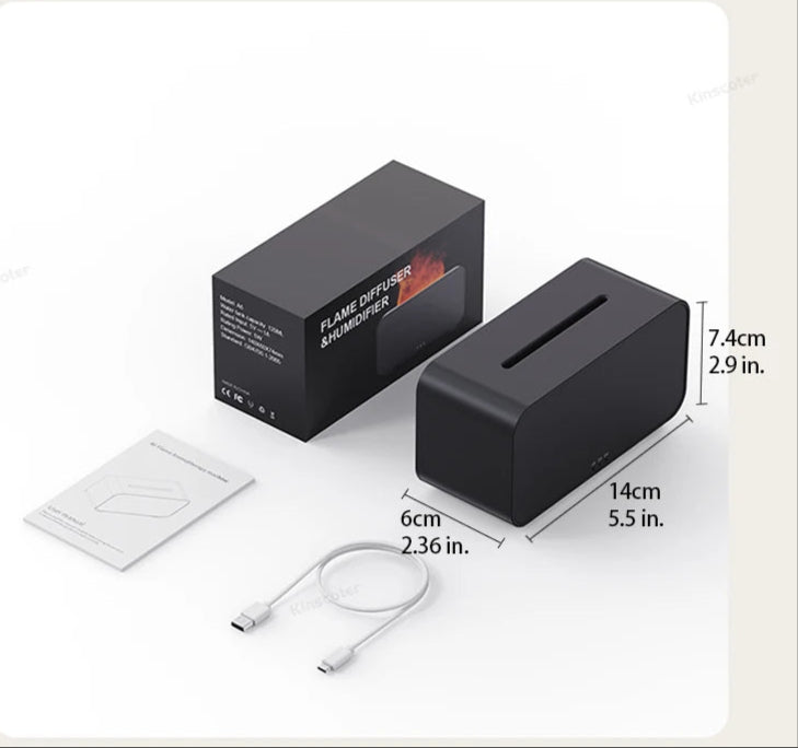 New Simulation Flame Aromatherapy Machine Mini Air Humidifier LED Colorful Light Timer Humidifier Home Perfume Diffuser