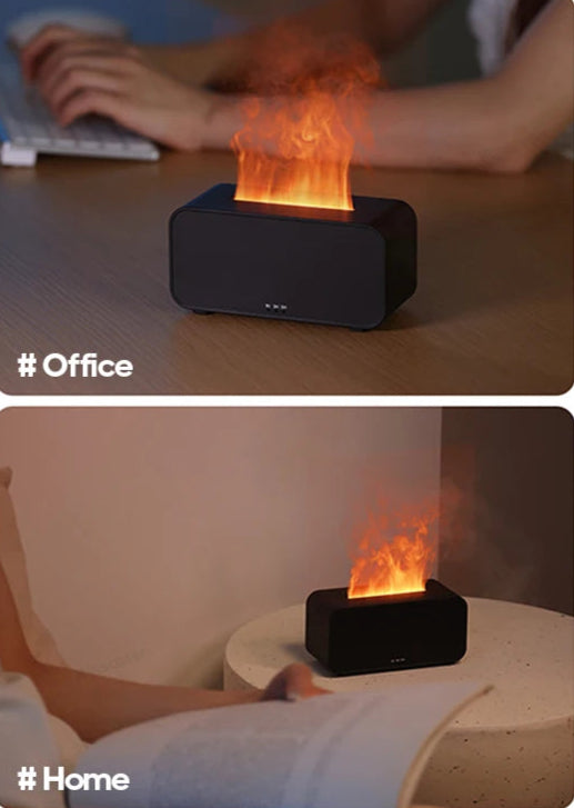 New Simulation Flame Aromatherapy Machine Mini Air Humidifier LED Colorful Light Timer Humidifier Home Perfume Diffuser